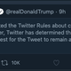 Image for article titled Twitter stopped just short of actually deleting one of Trump's tweets